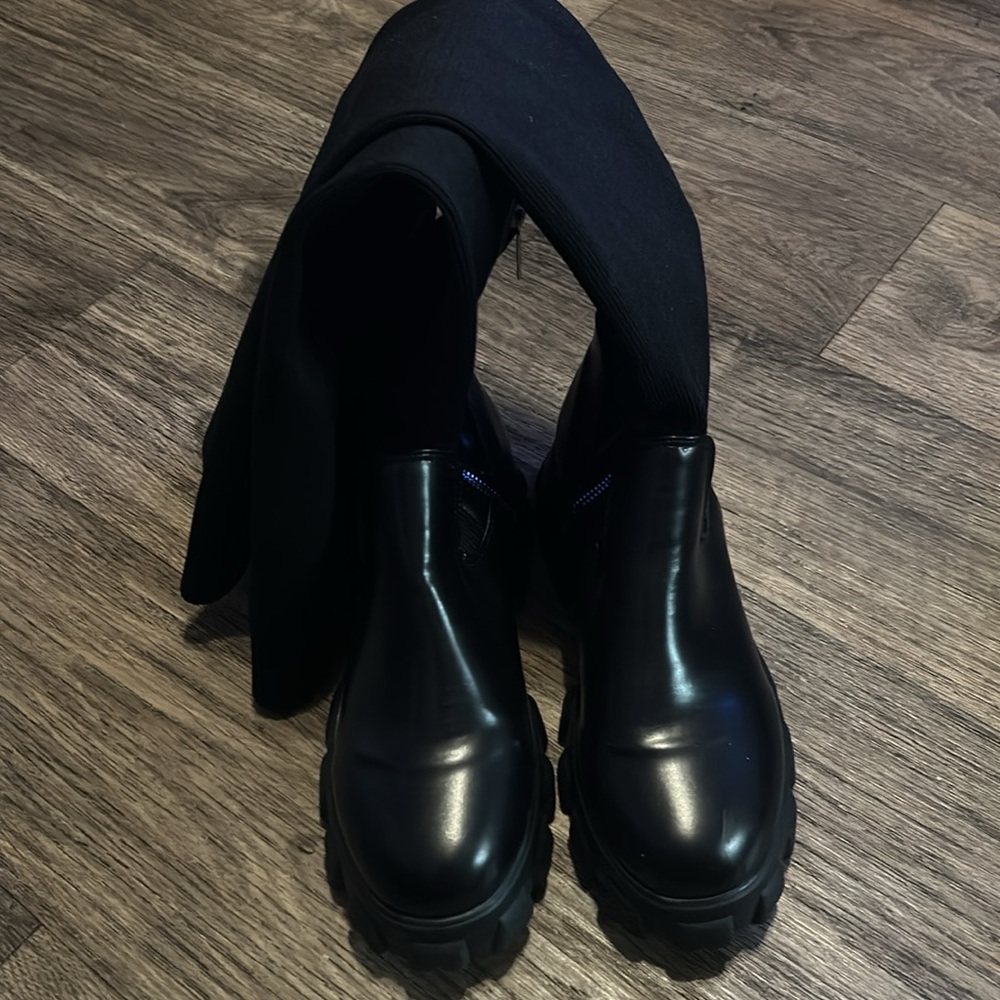 Women's Over Knees Knitted Thigh High Boots - Picture 3 of 8